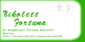 nikolett fortuna business card